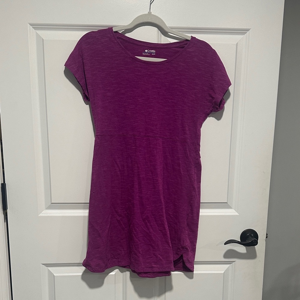 Purple Short Sleeve Dress
